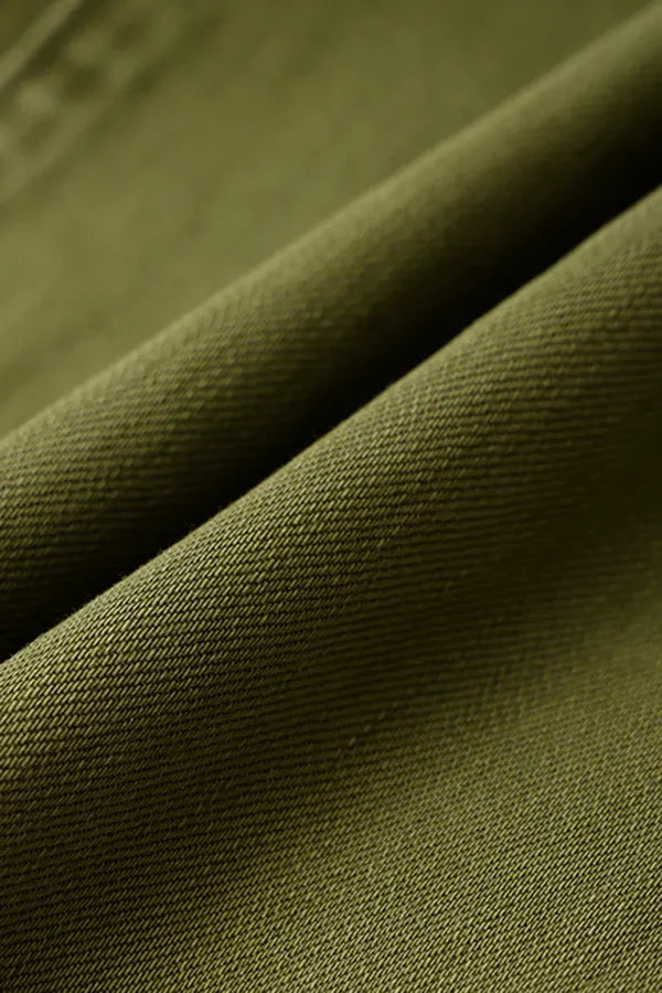 Double Button Mid Waist Straight Leg Pants